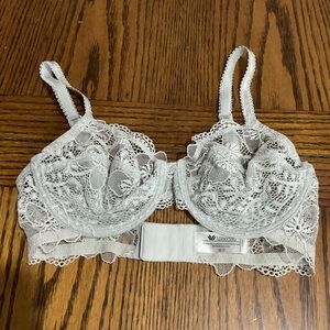 Pretty Silver Lace Bra